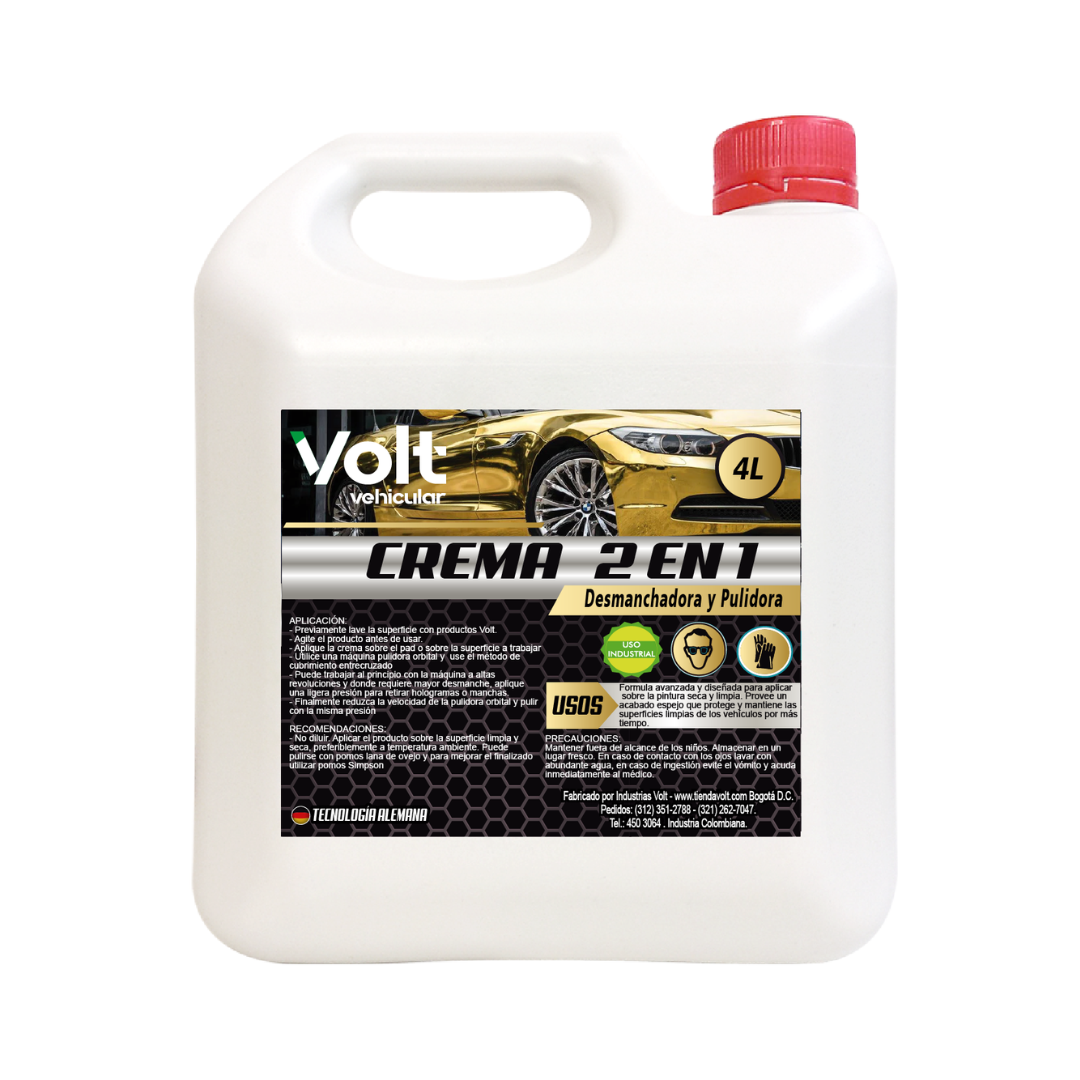 Crema pulidora y desmanchadora para carros